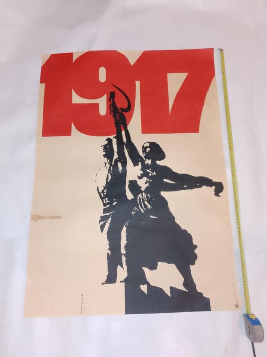 Plakat papier szary ,ZSRR lata 70