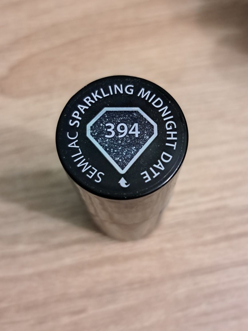 Nowy brokatowy lakier hybrydowy semilac sparkling midnight date 394