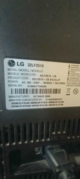 TV LG modelo 32LF2510 LCD 32”