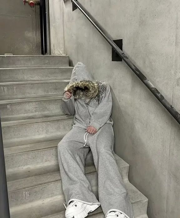 зип худи с мехом y2k