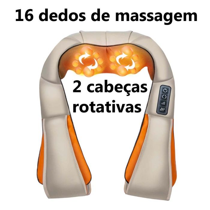 Massajador 16 dedos ombros pescoço lombar pés abdominal massageador