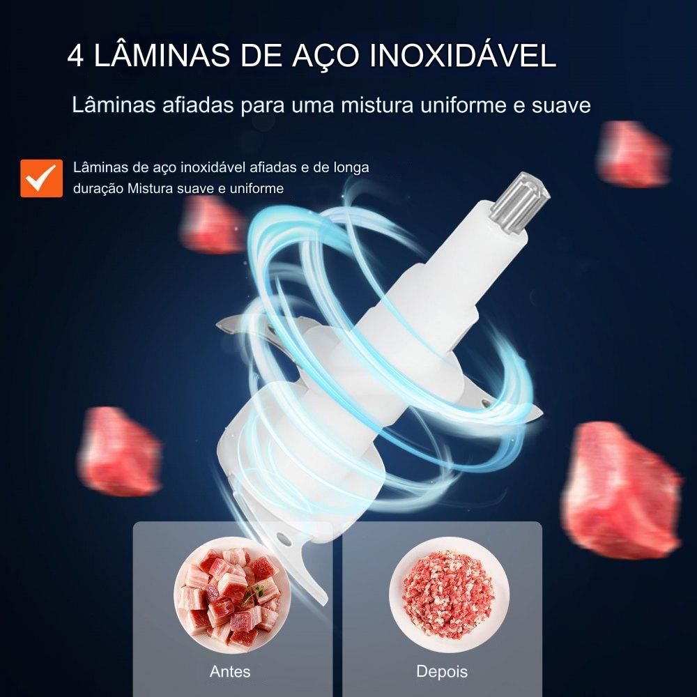 Moedor de Carne Elétrico 400W com Lâmina de Aço Inox