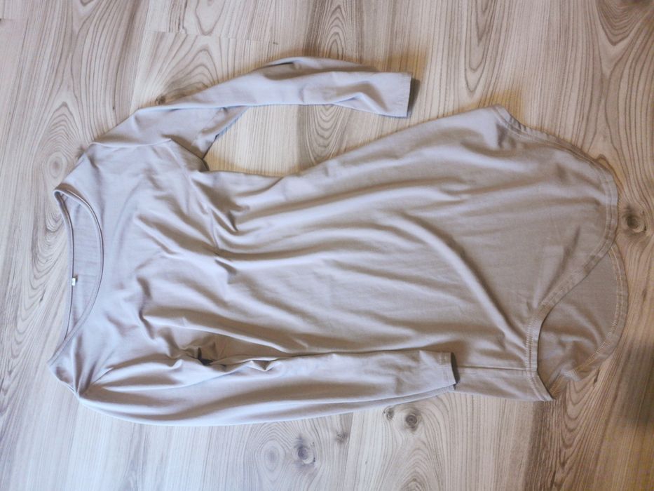 Sukienka długi rękaw beżowa r. S