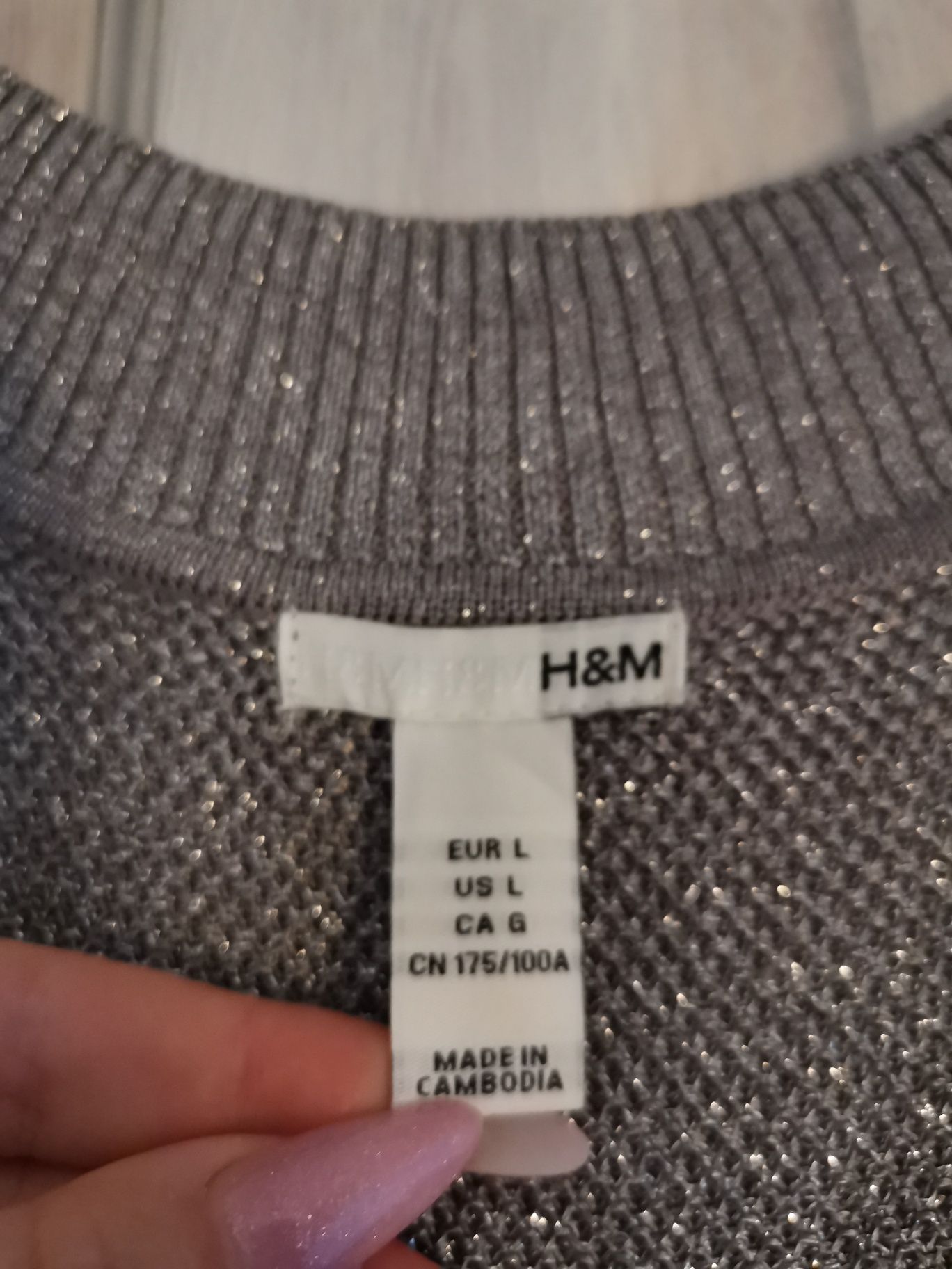 Srebrna błyszcząca tunika H&M