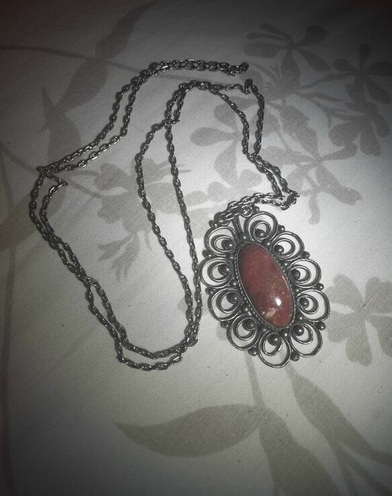 Вінтажний срібний кулон із каменем