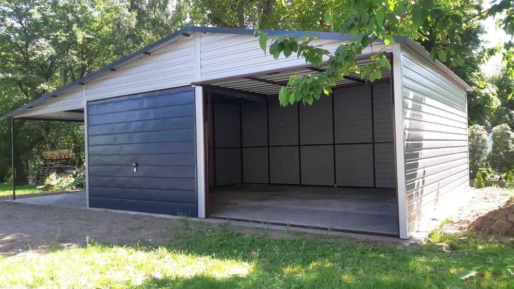 SOLIDNY GARAŻ BLASZANY 6x5 | Dwuspadowy | Blaszak Ogrodowy -  ROMSTAL*
