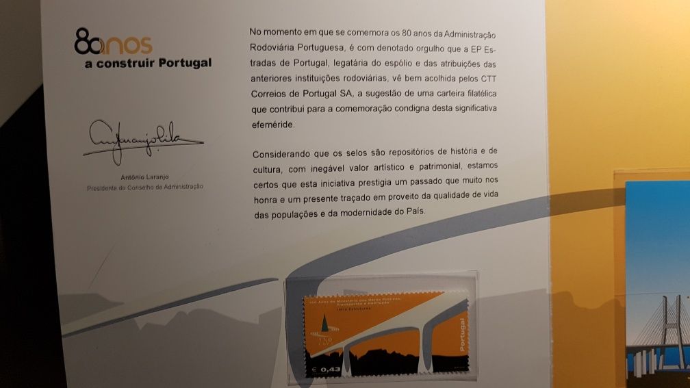 Pagela selos comemorativa Ponte Vasco da Gama-Estradas de ,Portugal