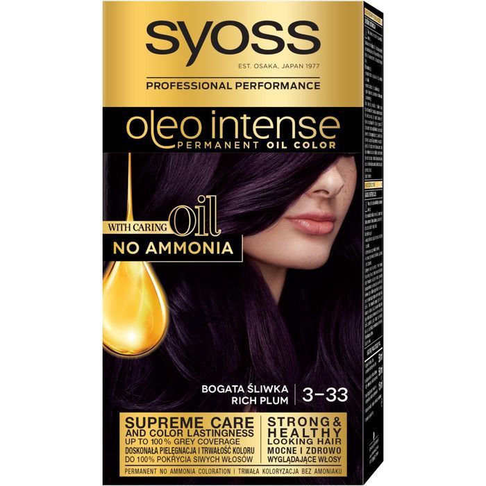 Syoss Oleo Intense farba do włosów trwale koloryzująca z olejkami 3-33