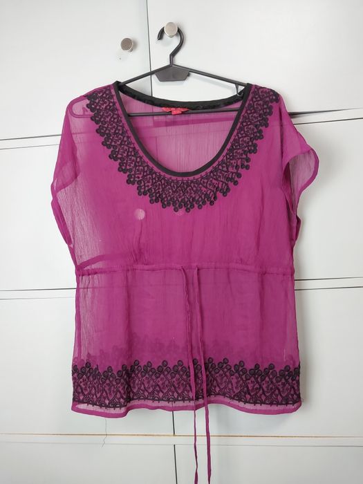 Bluzka damska, krótki rękaw, narzutka