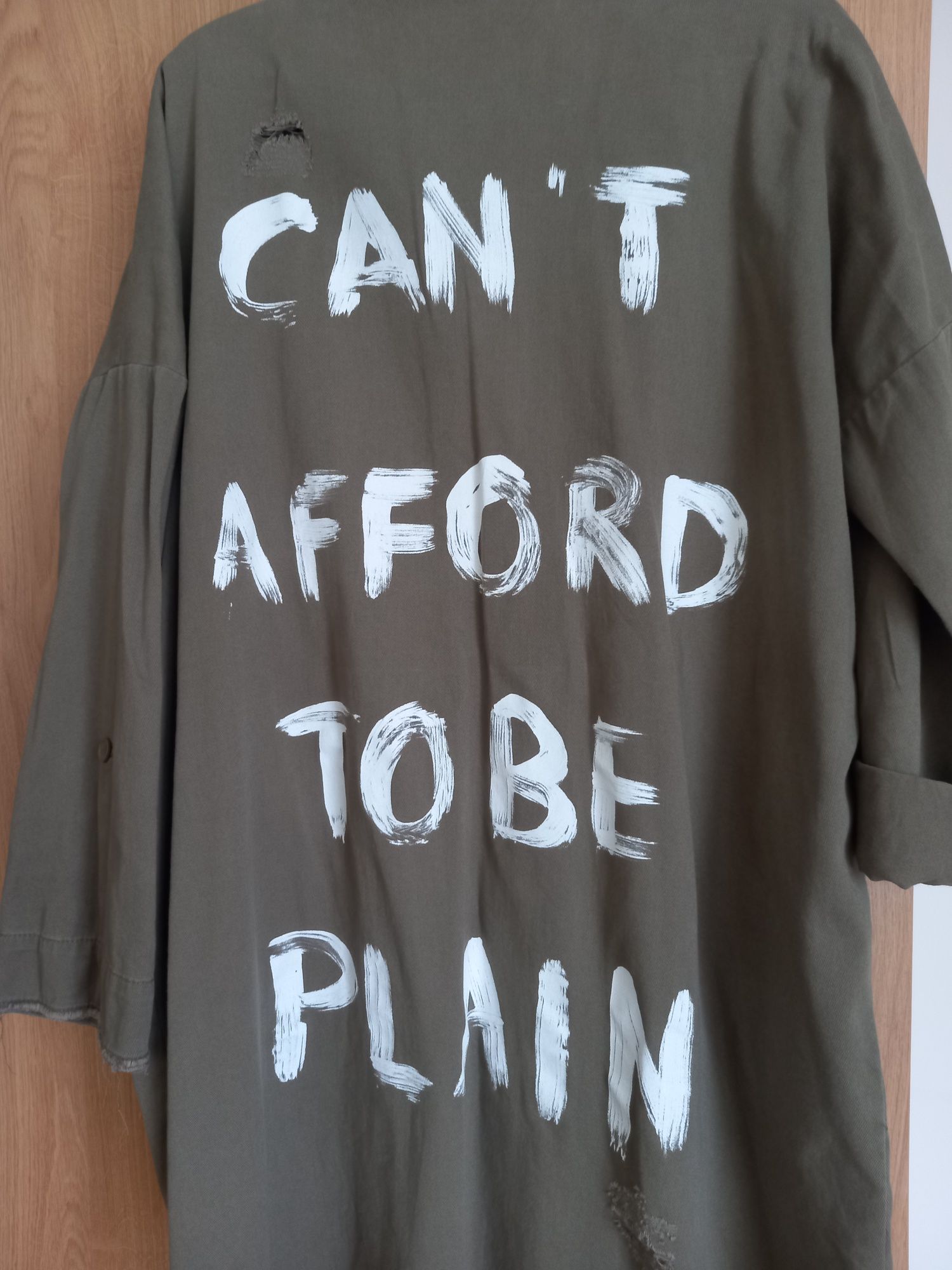 ZARA narzutka kurtka marynarka z napisami rozmiar S oversize