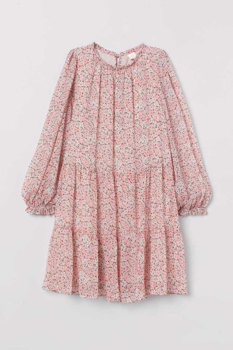 Плаття міді H&M з довгим рукавом в квітковий принт