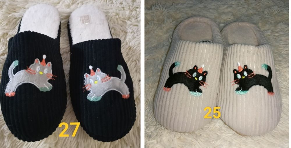 Тапочки комнатные теплые женские кот