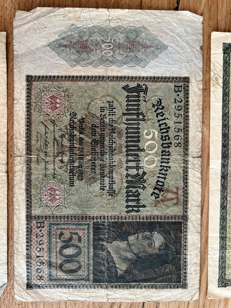 Zestaw 5 banknotów Marek niemieckich z 1922 roku