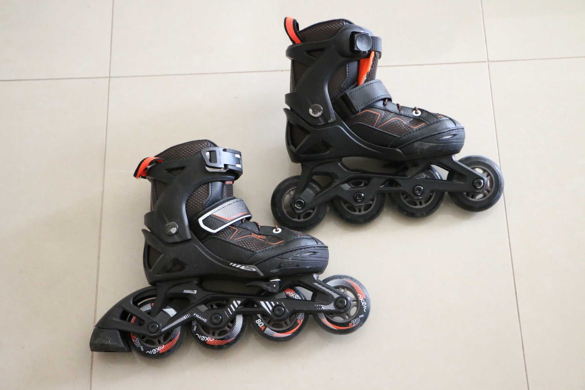 Patins  Em linha Criança 28-32 proteções e capacete