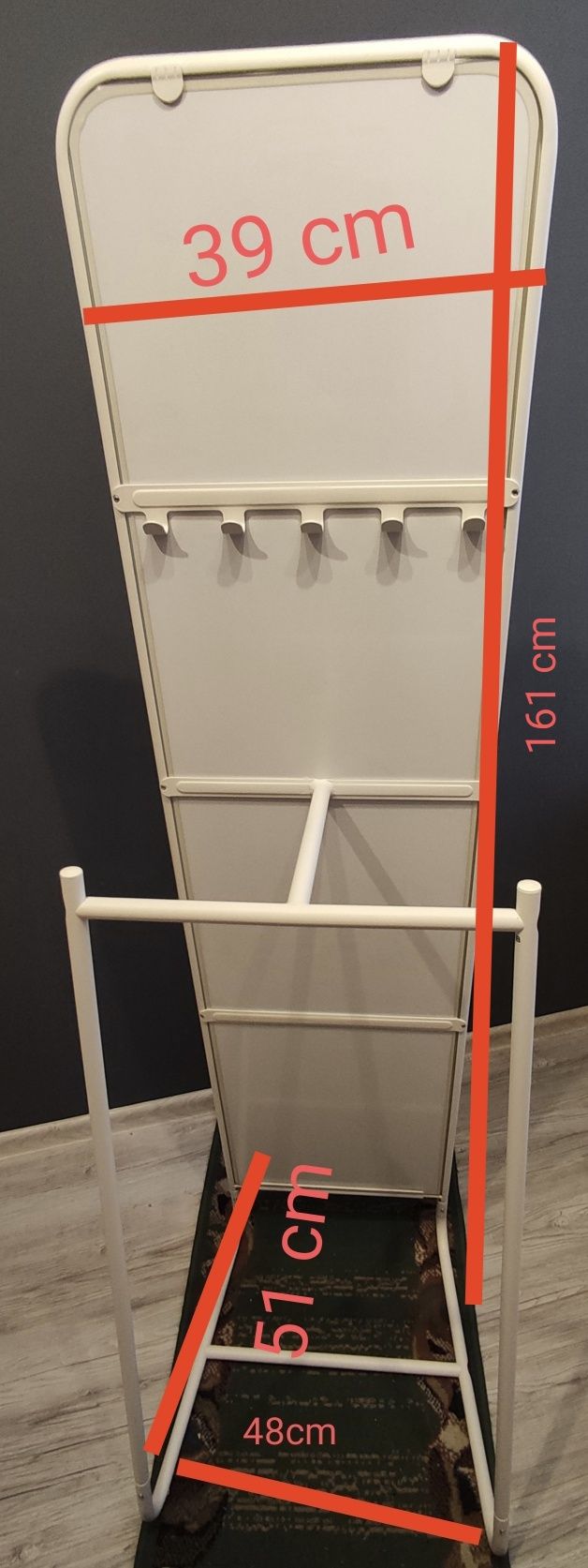 Lustro stojące białe Ikea KNAPPER