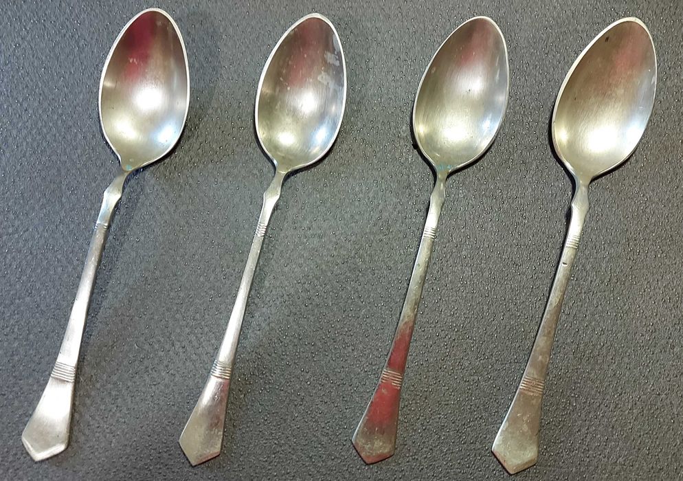 Ложки столовые старинные 22 см 4 шт клеймо Alpacca серебрение