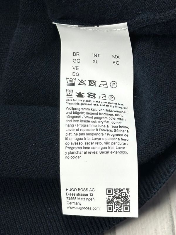 Hugo Boss Kanovano Bawełniany Sweter z Kaszmirem Męski Logowany r. Xl