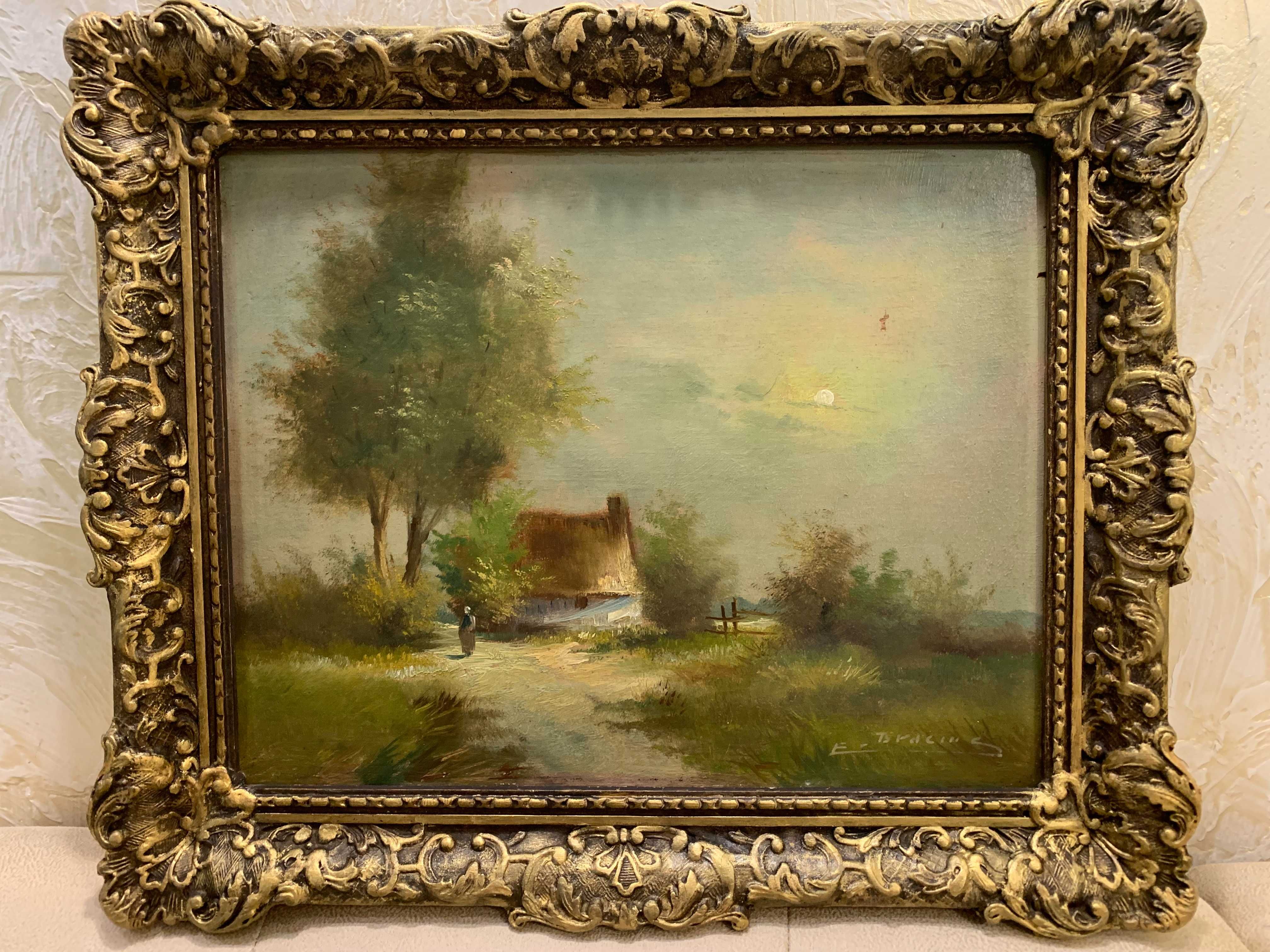 Картина "Сільський пейзаж" з підп.художника. Олія на дереві Розм.31*38
