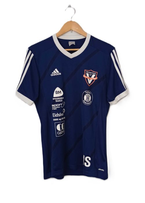 Granatowy bluzka sportowa w serek biała haftowane adidas Rozmiar M