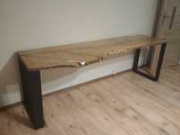 Stół loftowy rustykalny 225x65 cm Dębowy z litego drewna / monolit