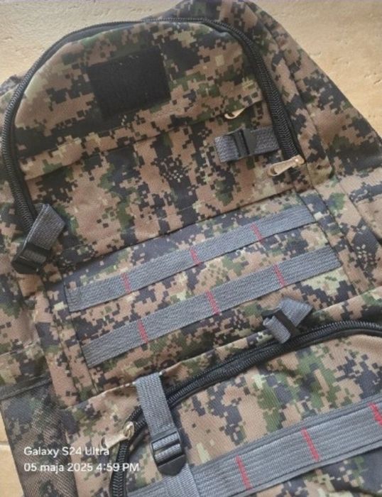 DUŻY pojemny wojskowy wędkarski trekkingowy górski plecak moro khaki.