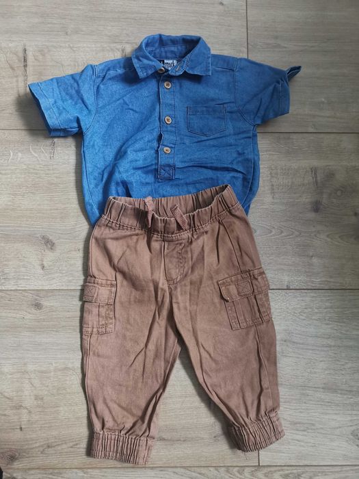 Zestaw Body koszulowe + spodnie rozmiar 74