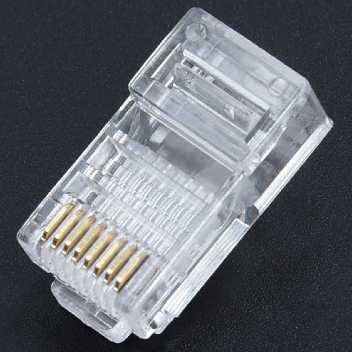 NEW! Złącza wtyki końcówki RJ45 8P8C RJ-45 sieciowe LAN UTP STP 100szt