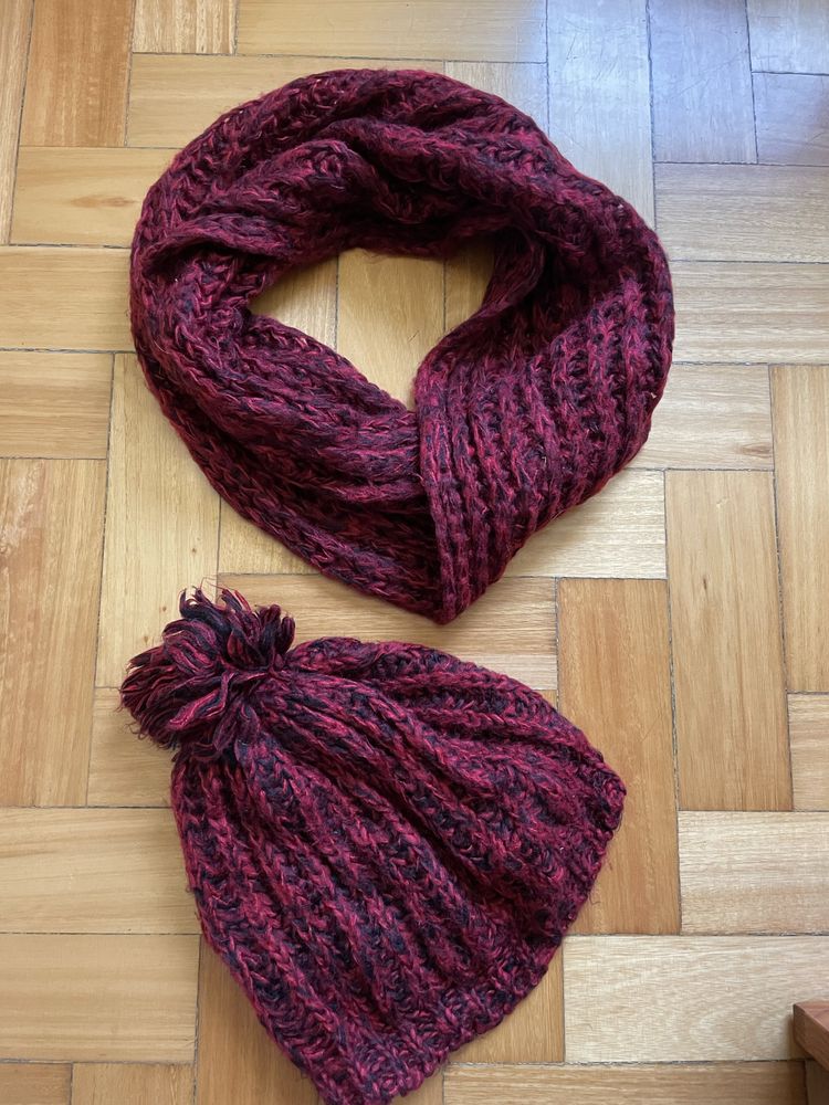 Conjunto gorro e gola