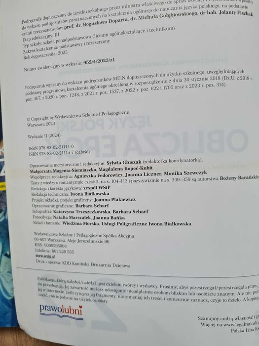 Obliicza epok 2.1. i 2.2 WSiP Podstawa 2024