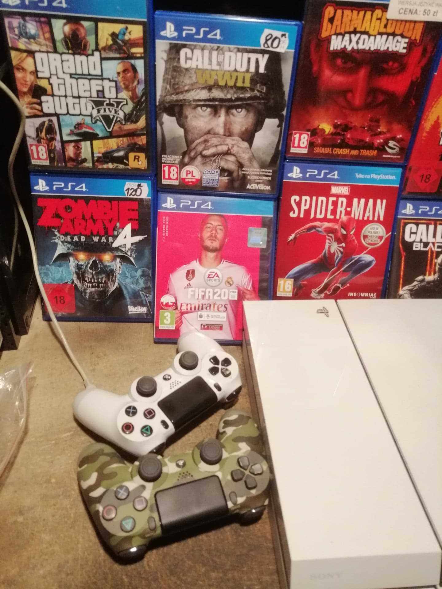 Konsola Ps4 Fat 500GB Biała Stan Idealny + Wymianna