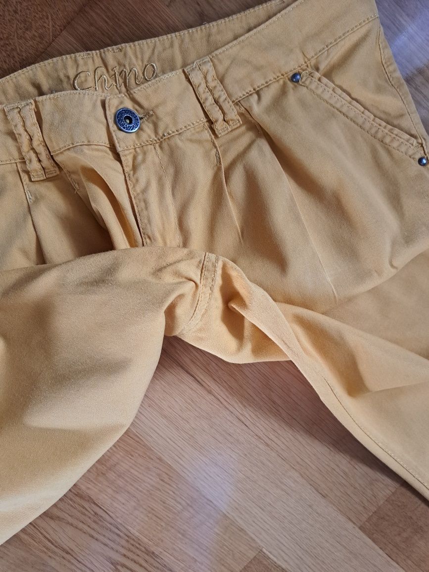 Denim Co żółte chinosy spodnie damskie r. 40