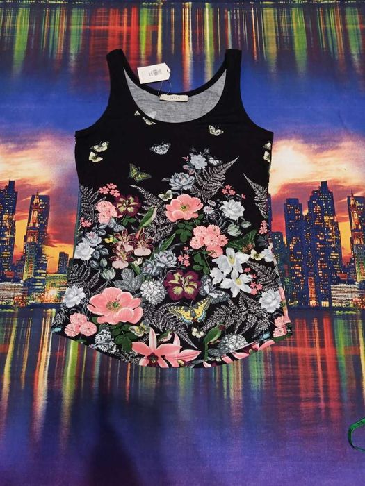 Яркая летняя легкая Asos майка для беременной трапеция