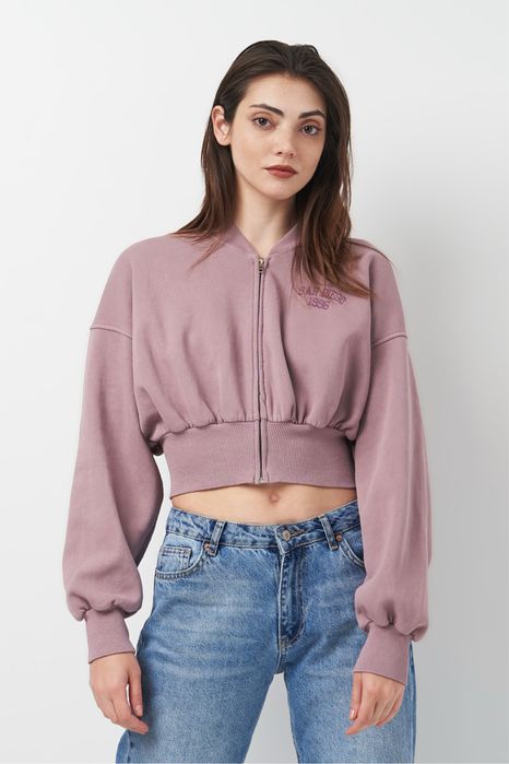 Костюм zara ліловий на флісі худі на замку змійці рожевий