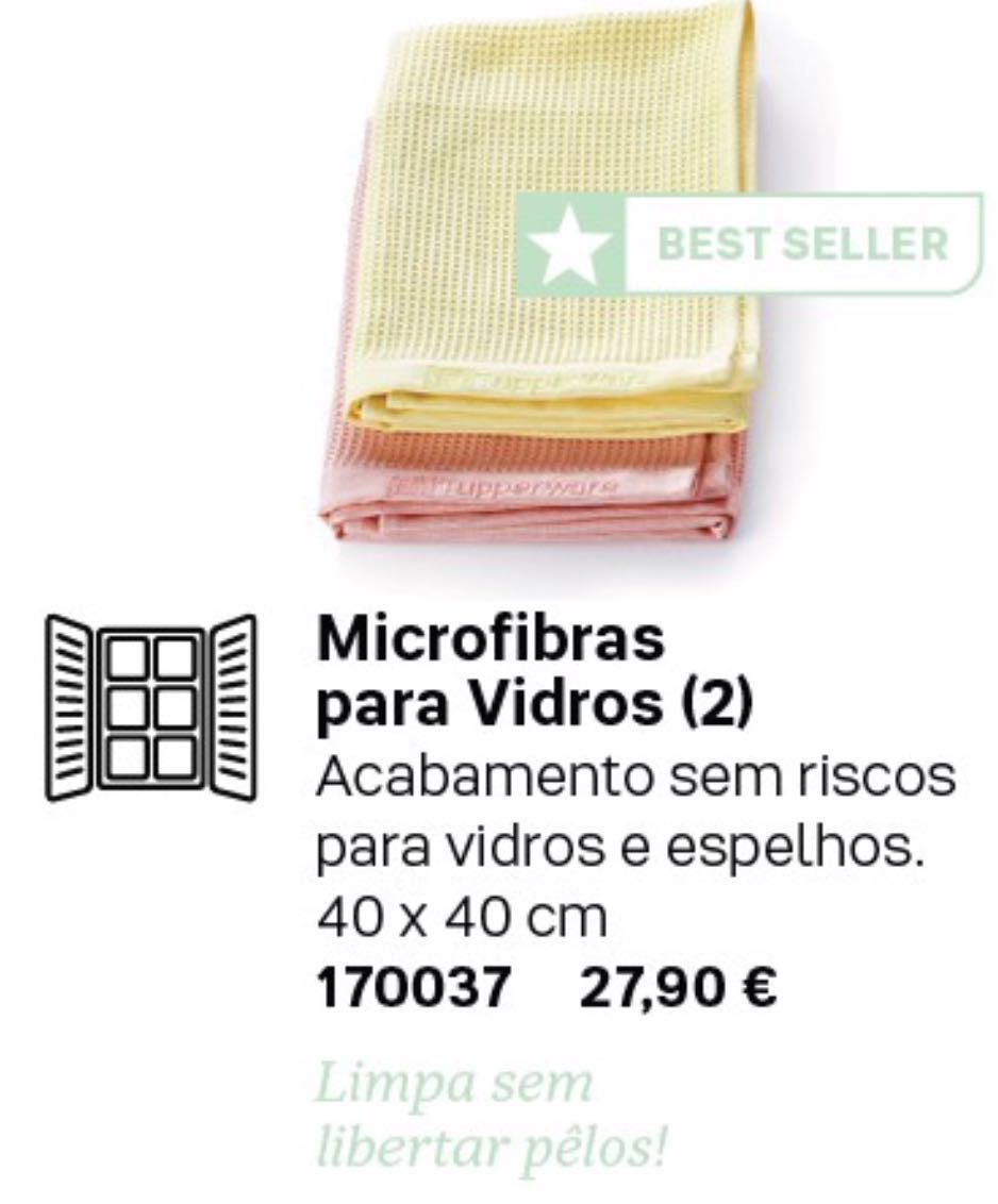 2 Panos MicroFibras para Vidros Tupperware