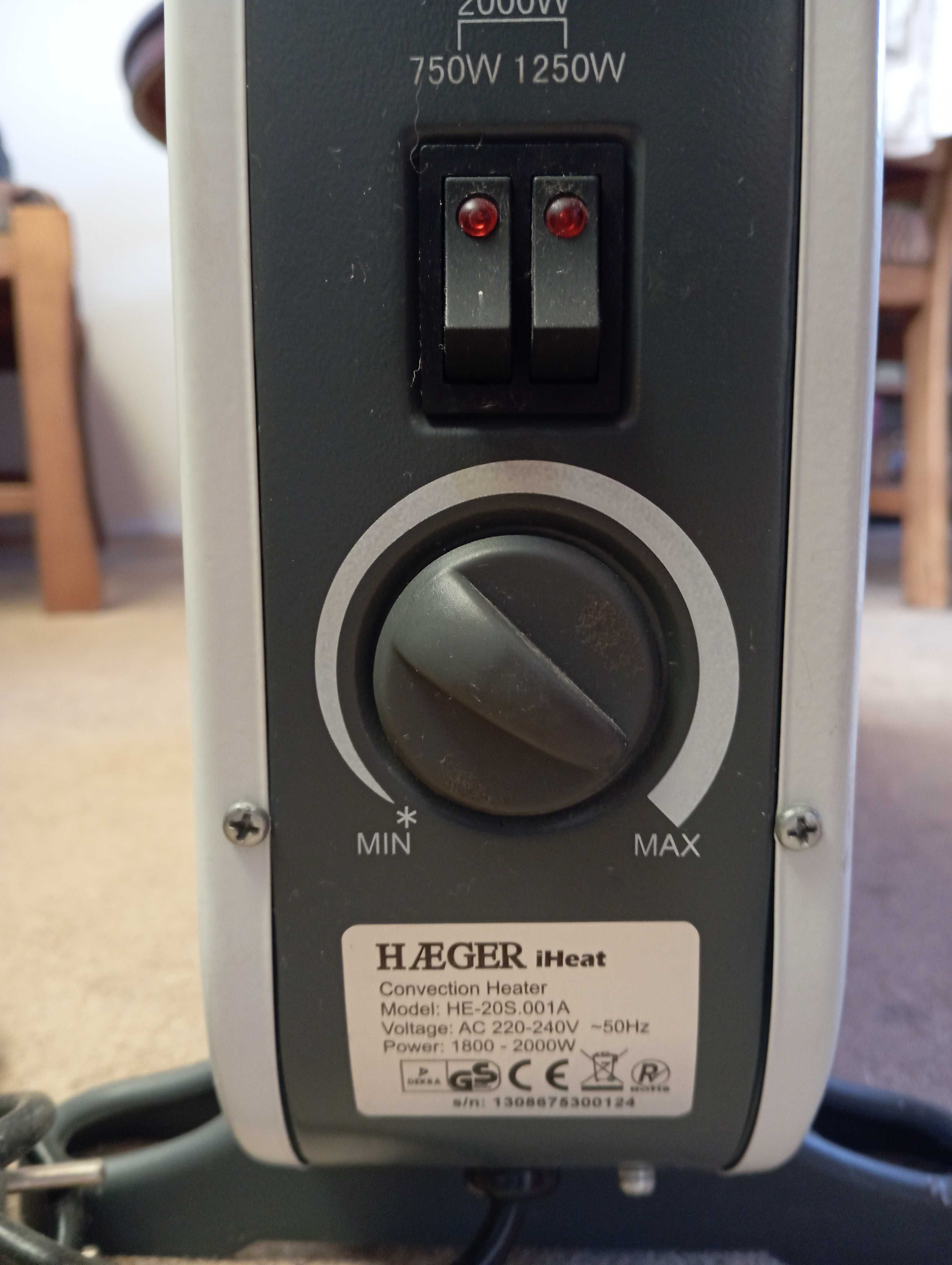 Aquecedor elétrico da Haeger