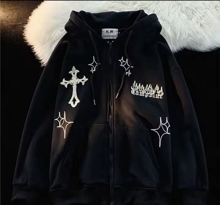Зип кофта в стиле y2k y3k dead inside