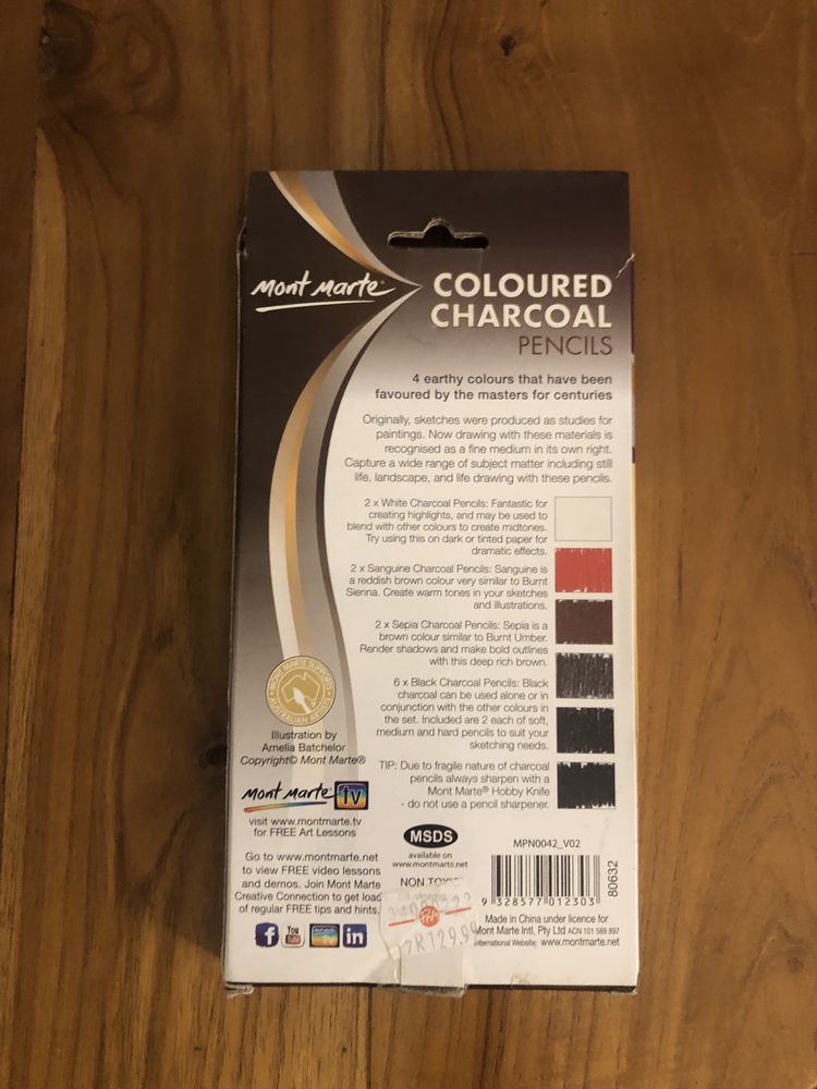 Lápis de carvão coloridos - tons terrosos