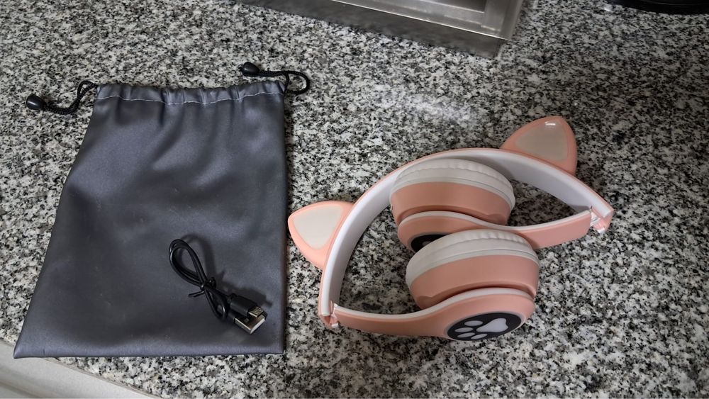 Fones Gato com luzes led