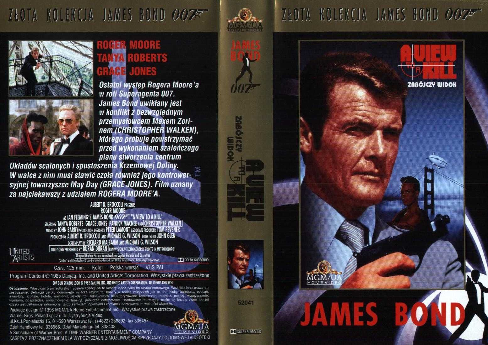 James Bond Moore Ośmiorniczka Zabójczy Widok Szpieg VHS Roger Moore