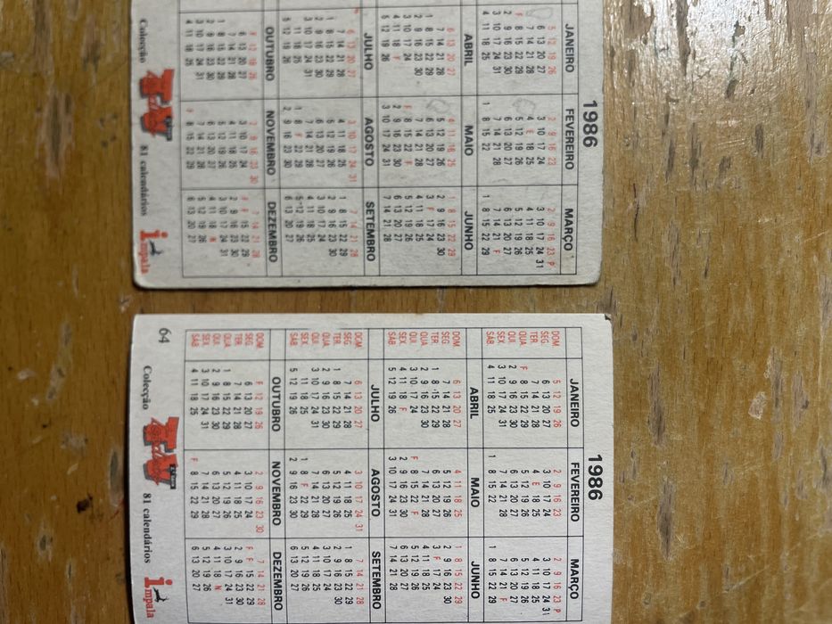 Antigos calendarios level 42