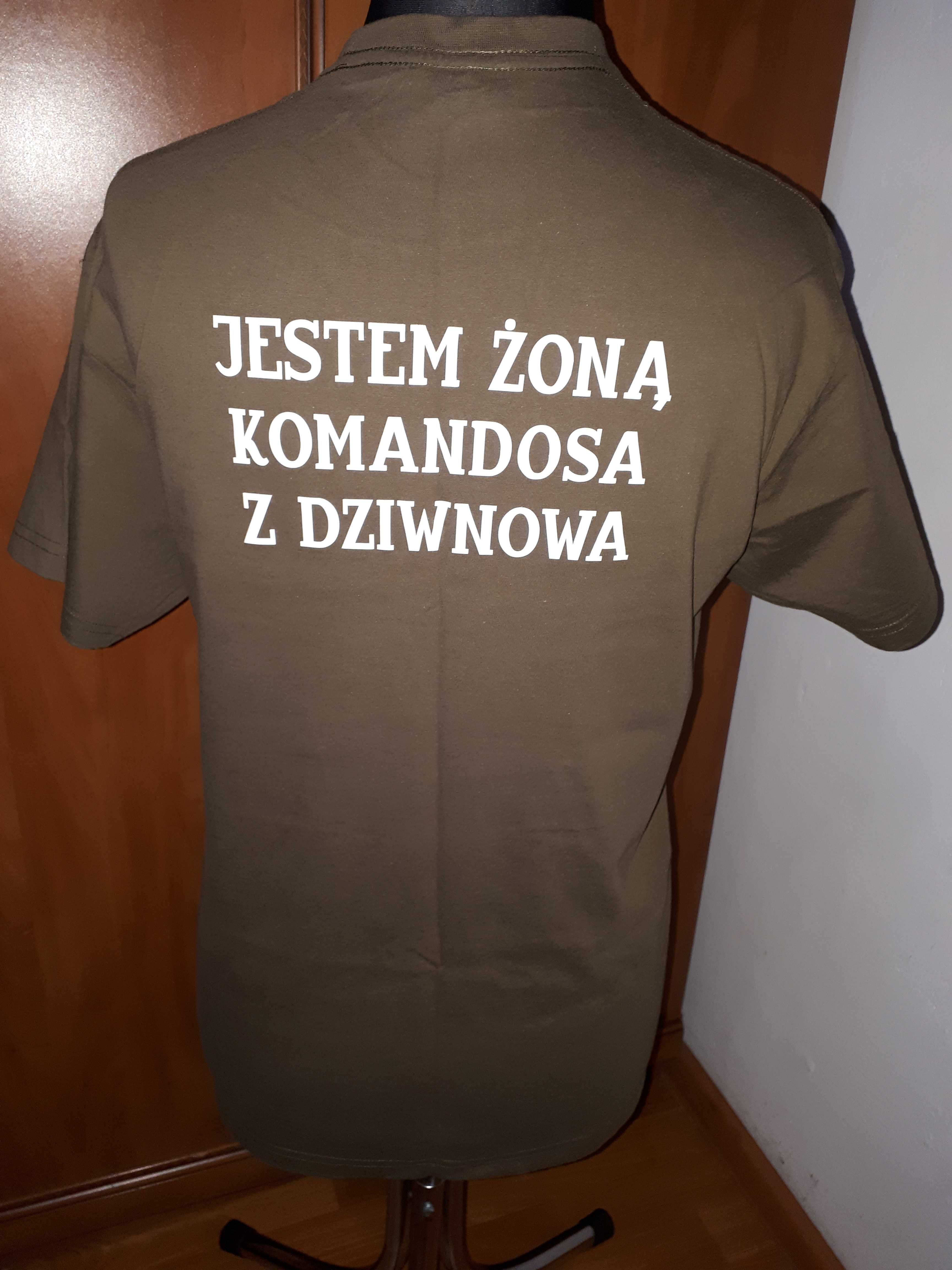 T-shirt khaki 1 Batalion Szturmowy Dziwnów Jestem Żoną Komandosa