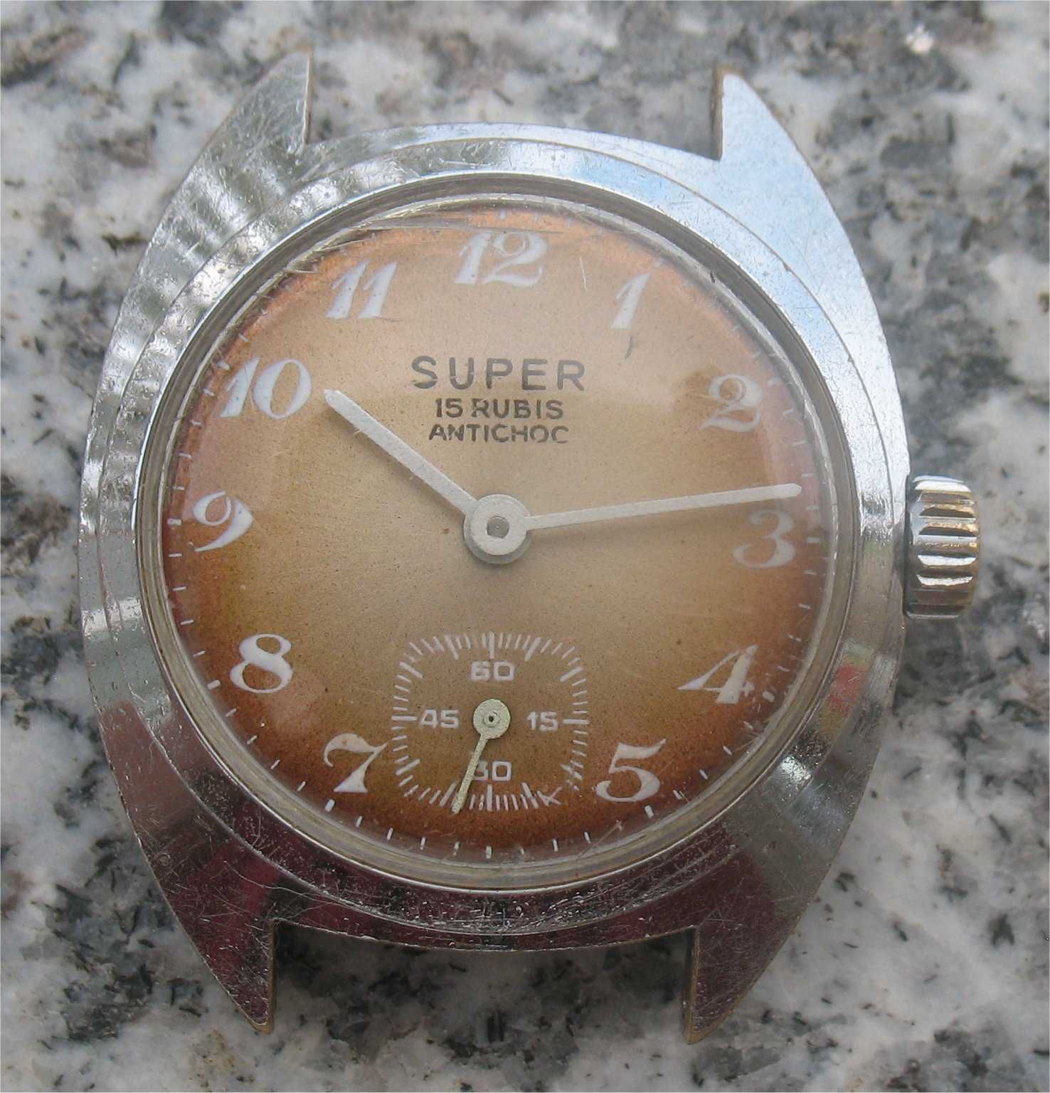 Relógio Vintage de Corda Super - 15 Rubis - Antichoc