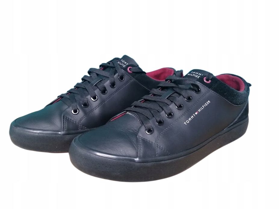 Tommy Hilfiger 43 Buty Męskie Hi Vulc Cleat Low Lth  Czarne T253