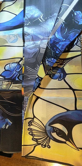 ZASŁONY 2D 60x150cm Art Déco z Motywem Pawia pawie na tunelu h158