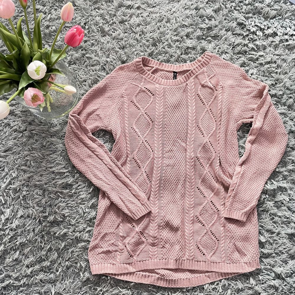 Sweter sweterek Stradivarius pudrowy róż 100% bawełna M 38