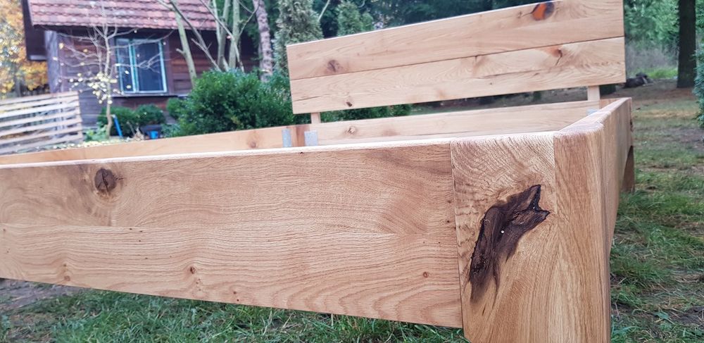 Łóżko dębowe 160x200 *LENKA - XR* dąb rustykalny.