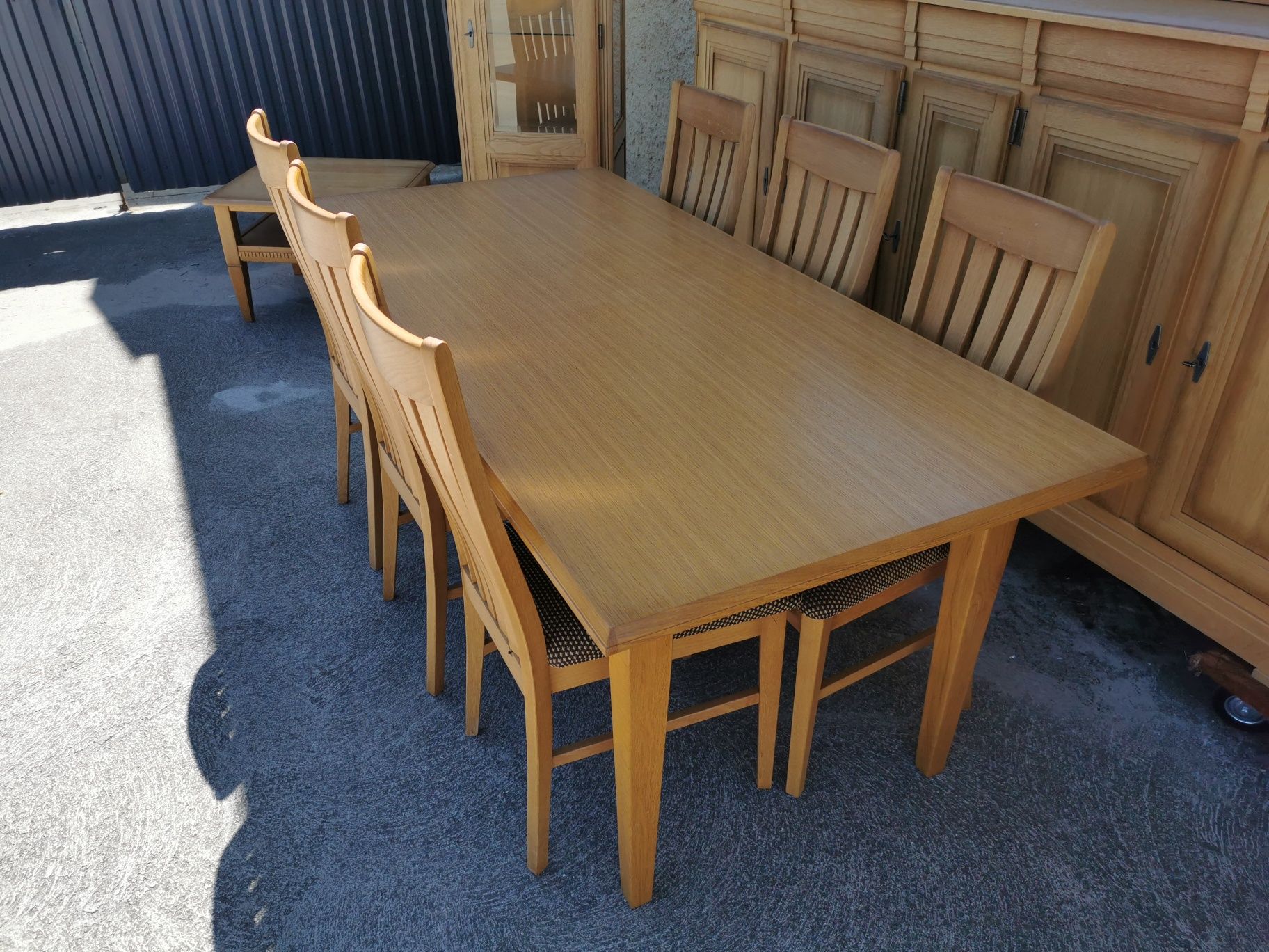 Promocja Piekny zestaw dębowy stół z 6 krzesłami meble holenderskie