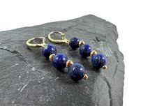 Złote Kolczyki Wiszące Lapis Lazuli  P585 W 3,30G