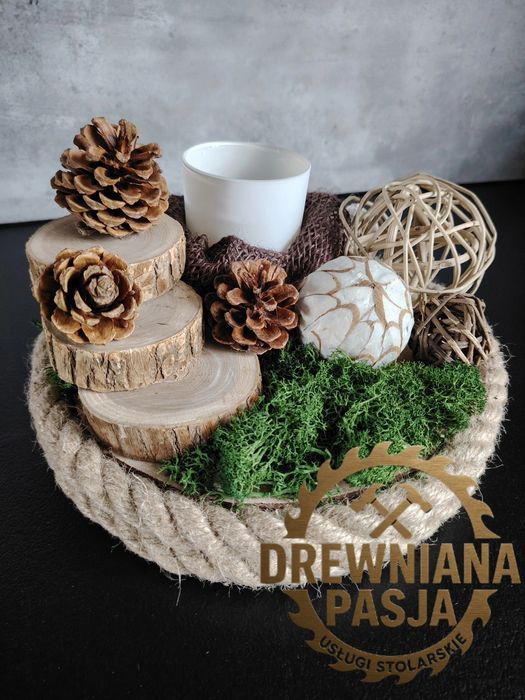 Dekoracja na stół/rękodzieło/plaster drewna/ozdoba całoroczna