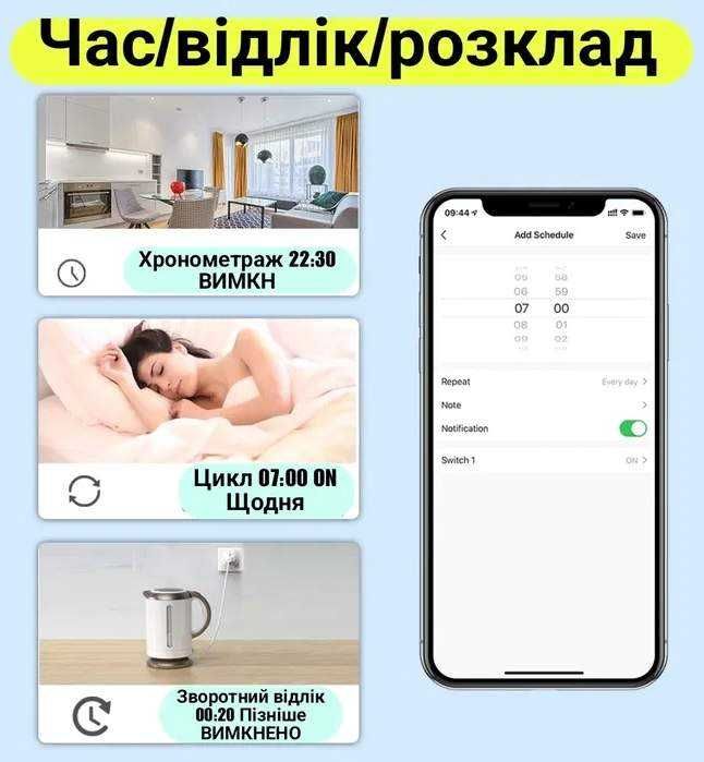 Wi-Fi Смарт-розетка 16А / 20А с энергометром (Tuya Smart) КАЧЕСТВО